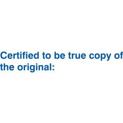 Leimasin "Certified to be true copy of the original"