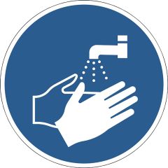 Ohjekilpi "Pese kädet"