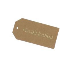 Pakettikortti Hyvää joulua, ruskea suorakaide