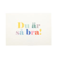 Kiitoskortti POP pastelli "Du är så bra!"